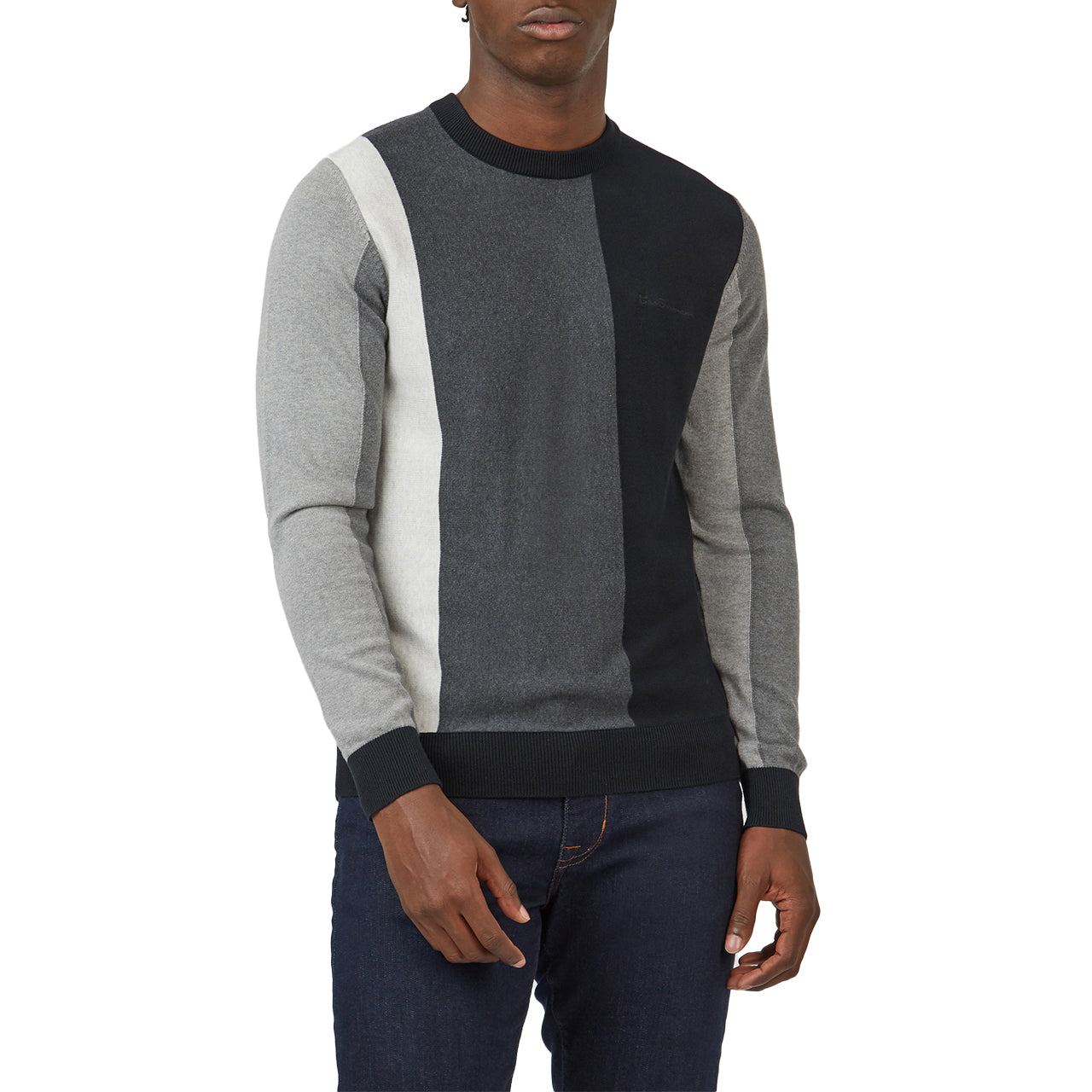 Vertical Stripe Crew Neck Jumper - Image 2