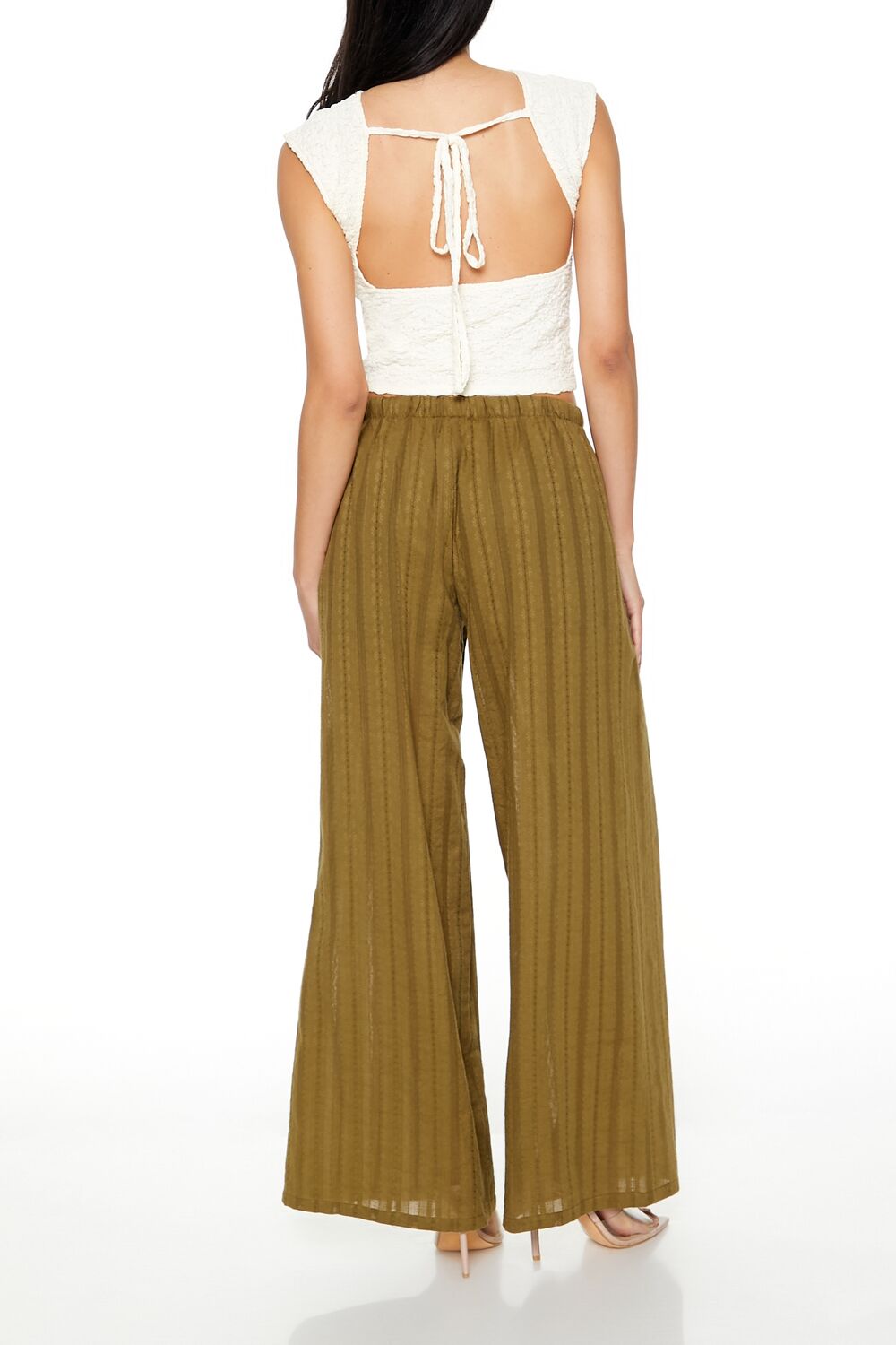 Wide-Leg Pinstriped Pants - Image 4