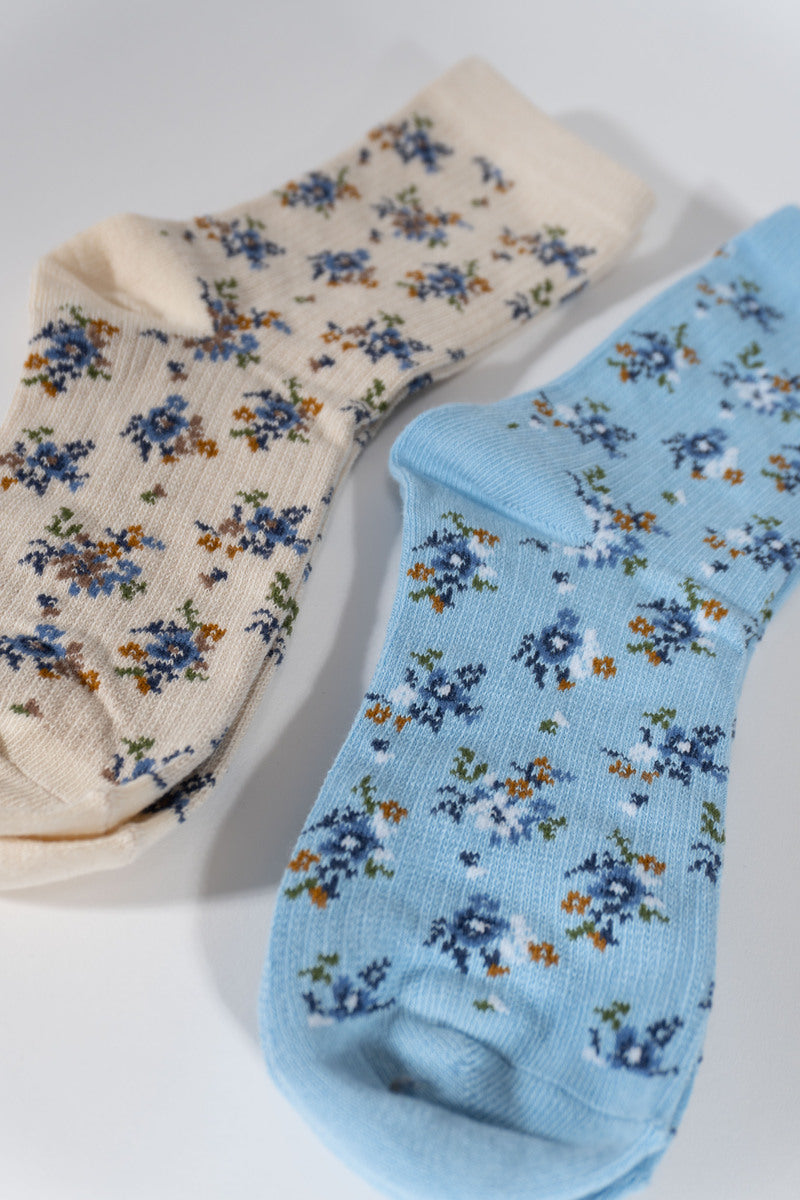 Floral Print Ankle Socks ??2 Pack - Image 2