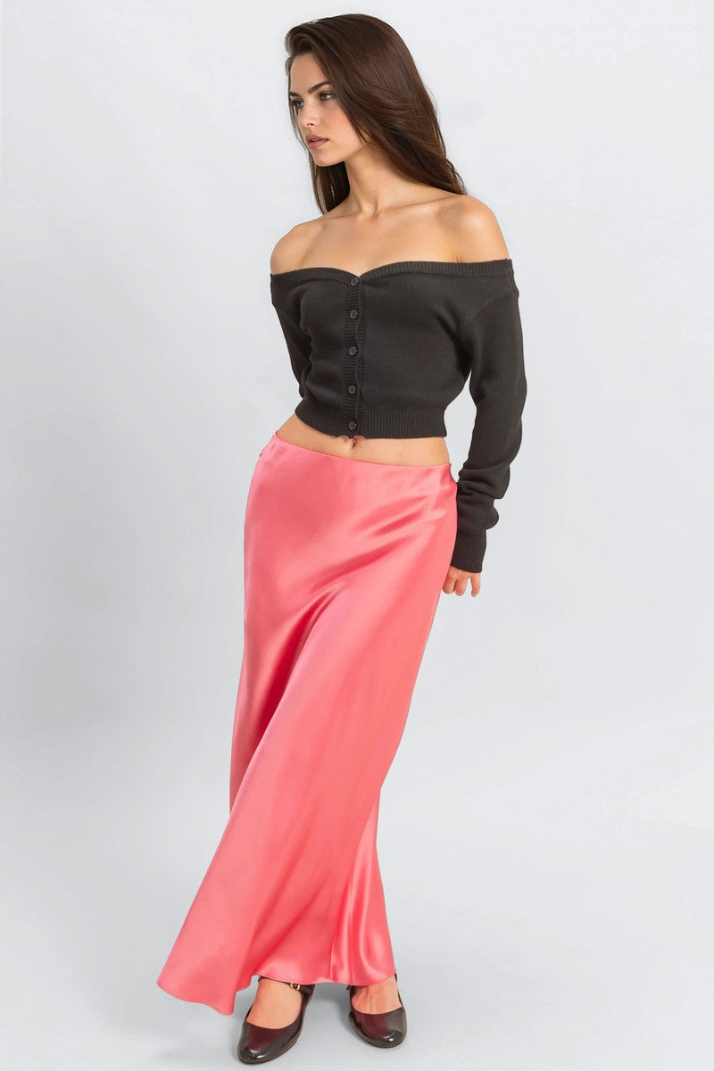 Off-The-Shoulder Cropped Button-Front Sweater - Image 2