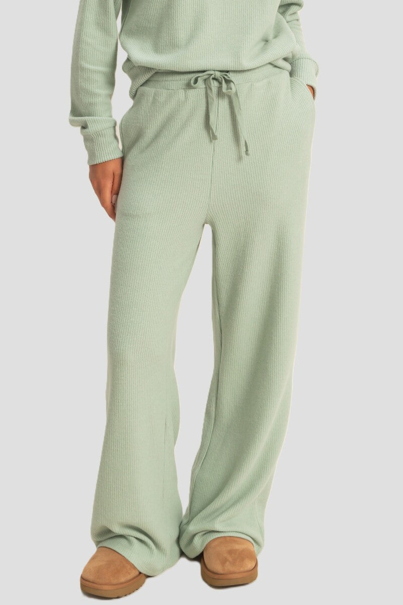 Waffle Knit Wide-Leg Pants - Image 2