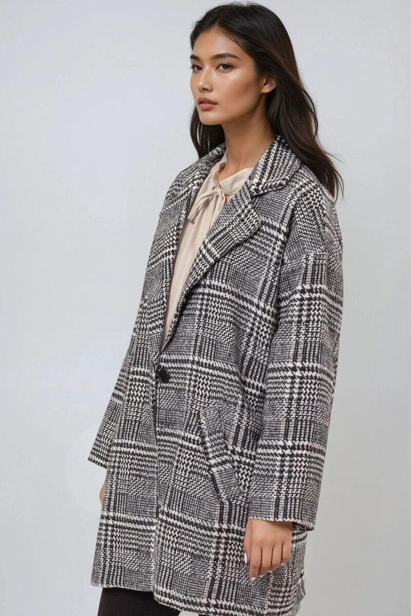 Glen Plaid Oversized Coat - Image 3