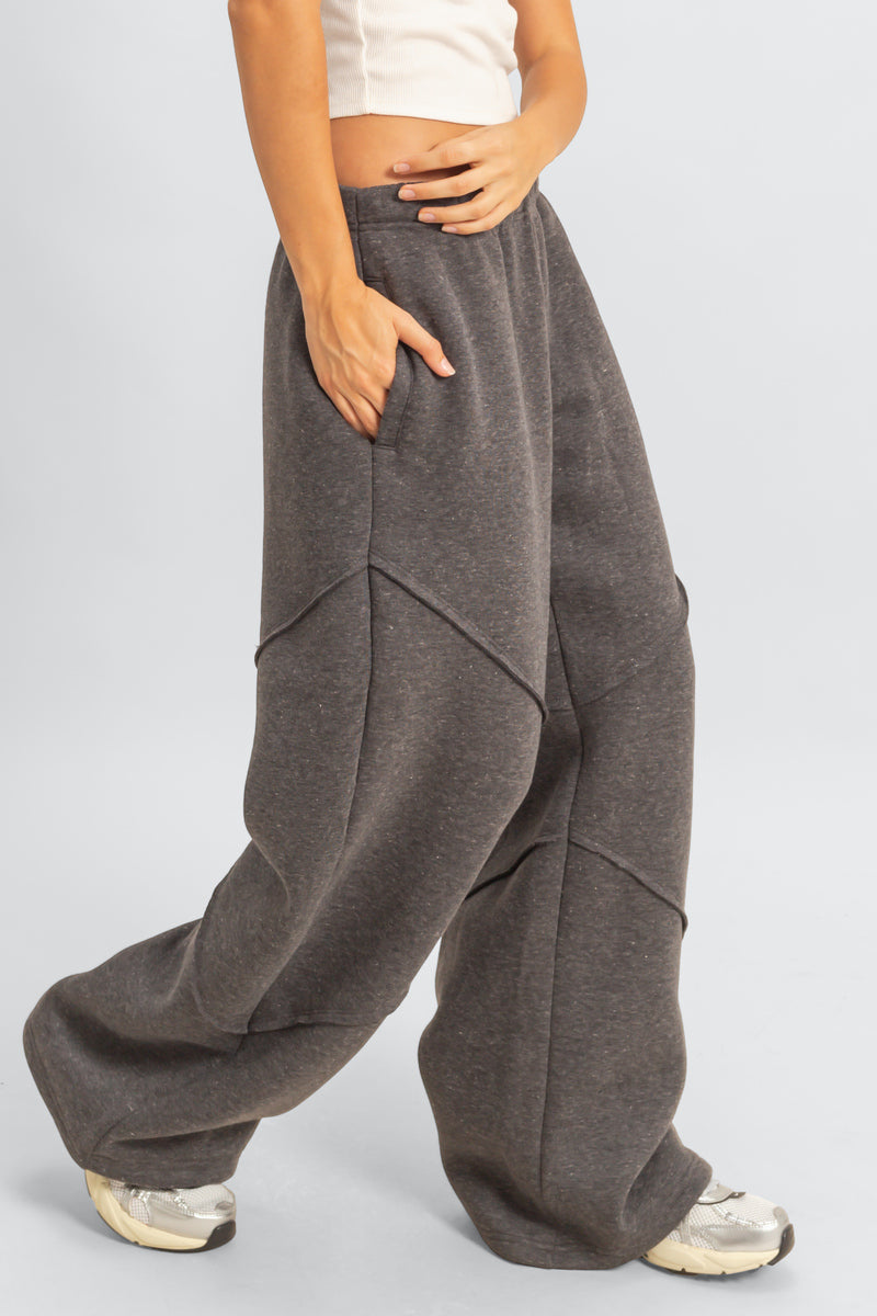 Exposed-Seam Wide-Leg Joggers - Image 3