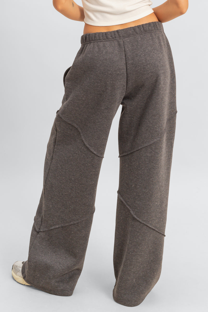 Exposed-Seam Wide-Leg Joggers - Image 4