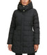 Box Quilt Down Zip Front Coat Dark Black - Image 6