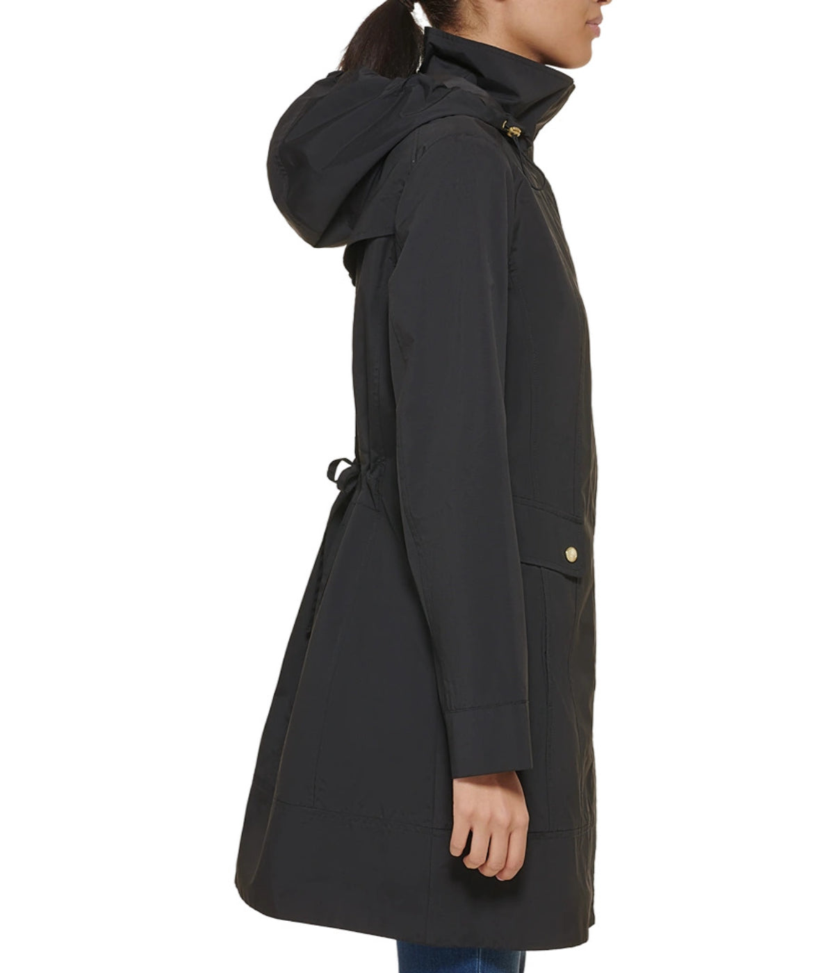 Packable Hooded Anorak Raincoat Black - Image 3