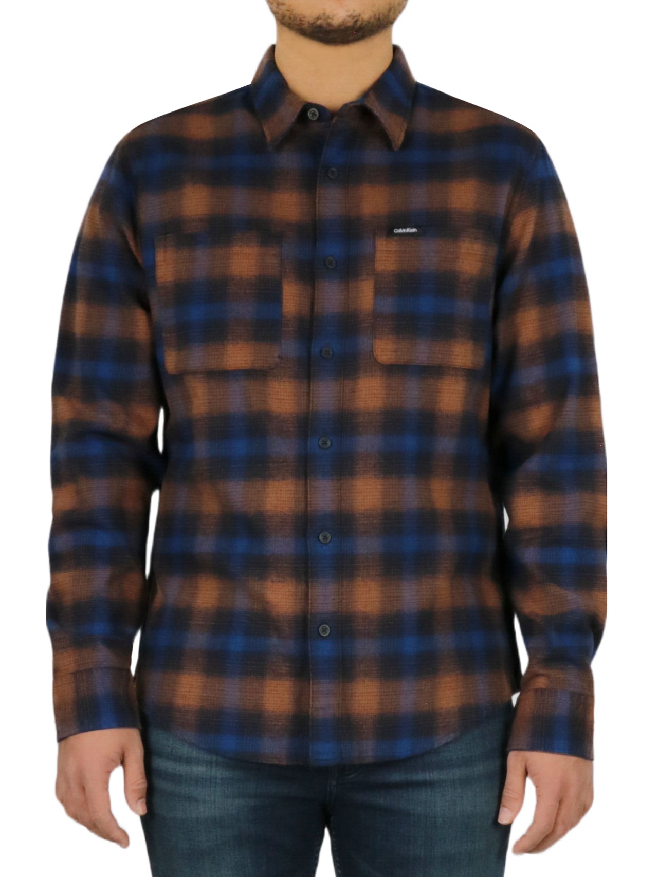 Long Sleeves Linear Ombre Flannel Shirt - Image 2