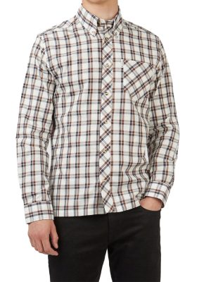 Long Sleeve Grid Check Buttondown Shirt