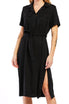 Short Sleeve Half Button Pop Over Shirt Dress - Image 4