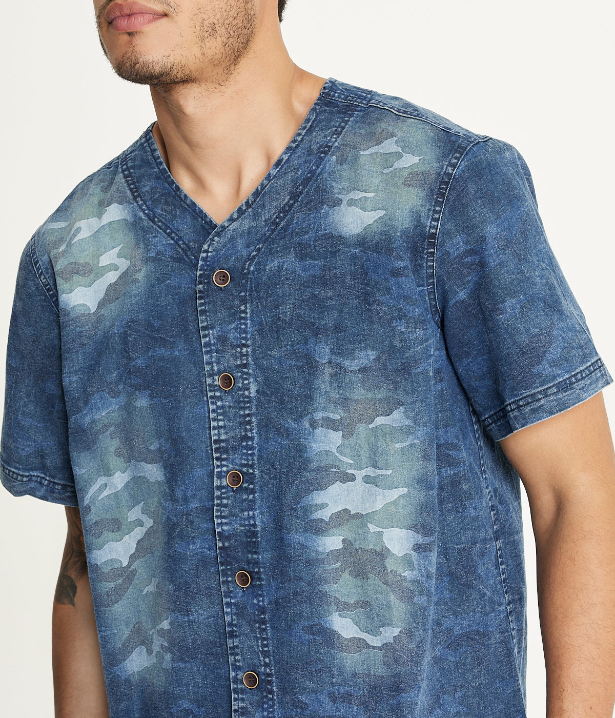 Brooklyn Laundry Men's Baseball Denim Shirt Navy - Image 4