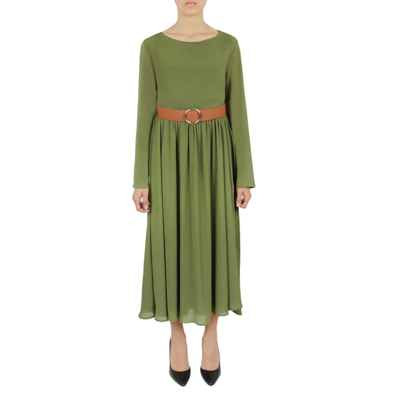 Belted Long Sleeve Dress - Image 7