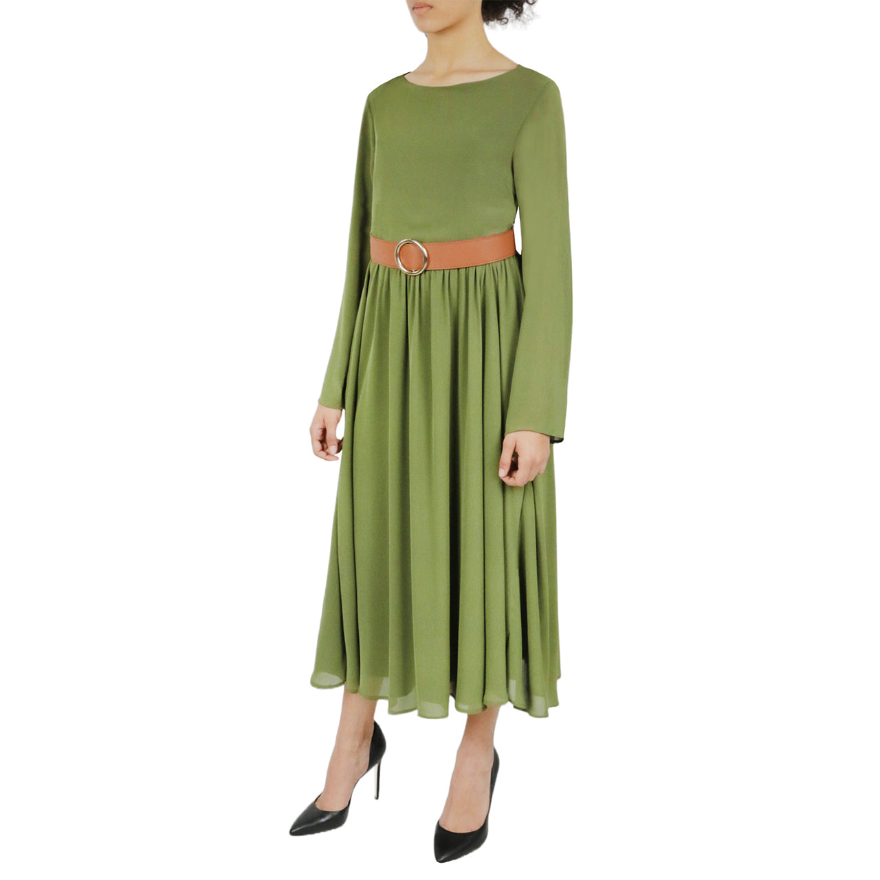 Belted Long Sleeve Dress - Image 9