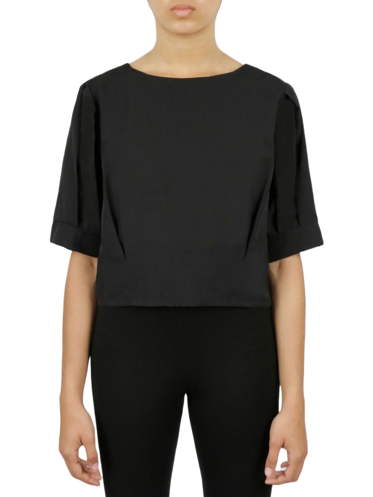 Cropped Tie Back Blouse - Image 3