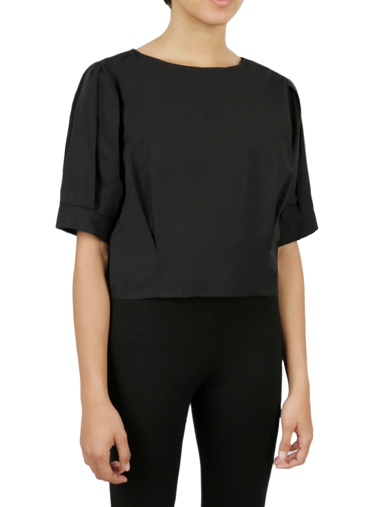 Cropped Tie Back Blouse - Image 4