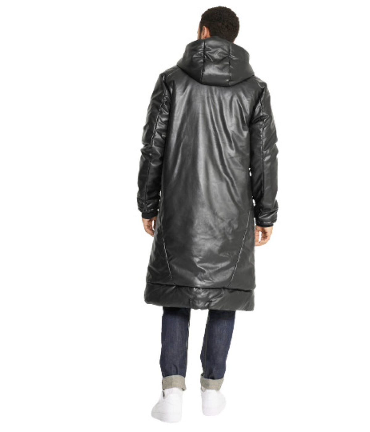 Long Vegan Leather Jacket - Image 2