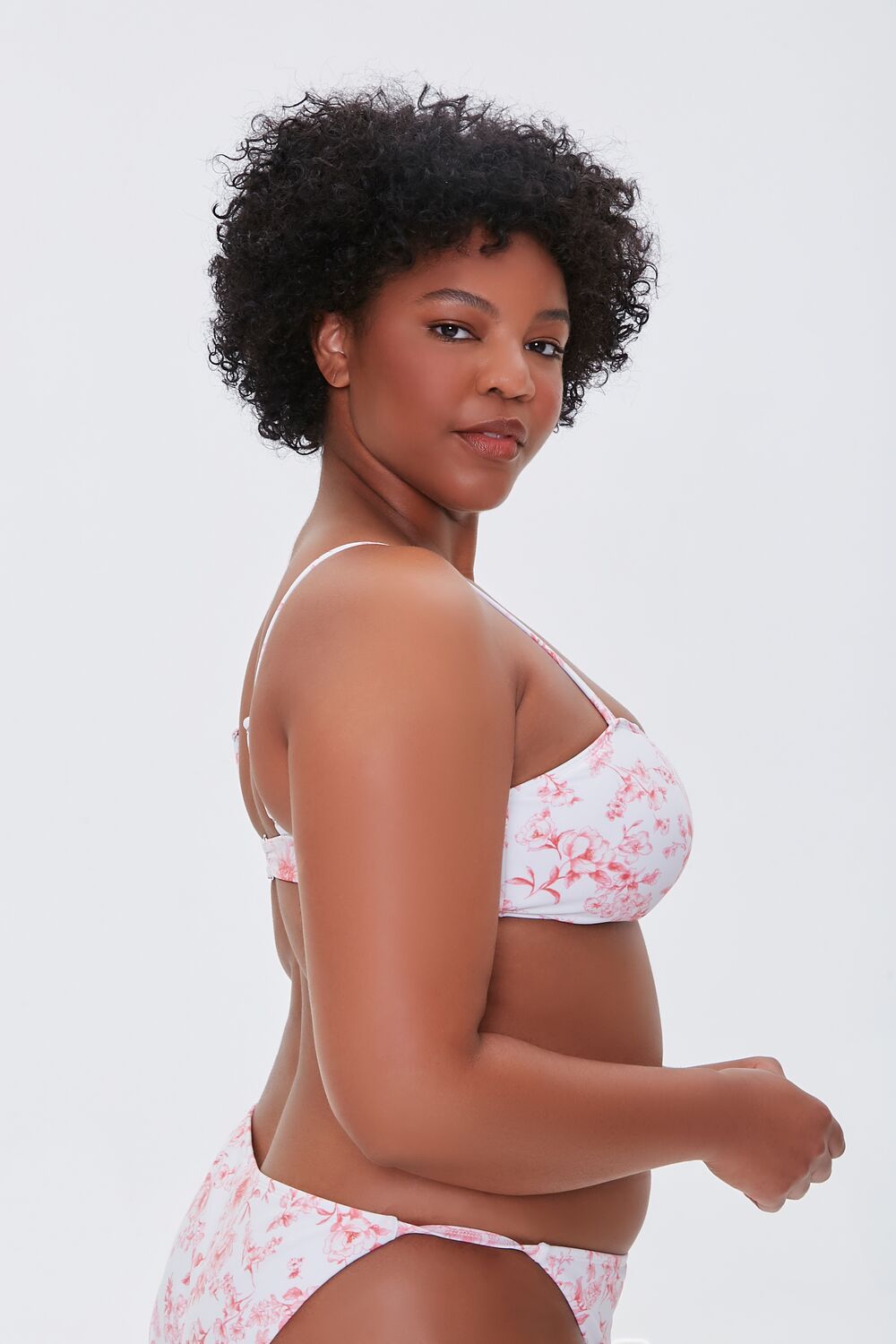 Plus Size Floral Print Bralette Bikini Top - Image 2