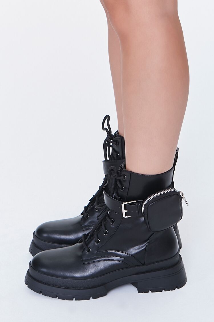 Coin Purse Lace-Up Combat Boots - Image 2