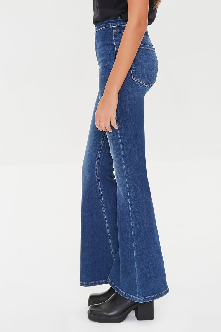 Recycled Cotton Faded Flare Jeans - Image 7
