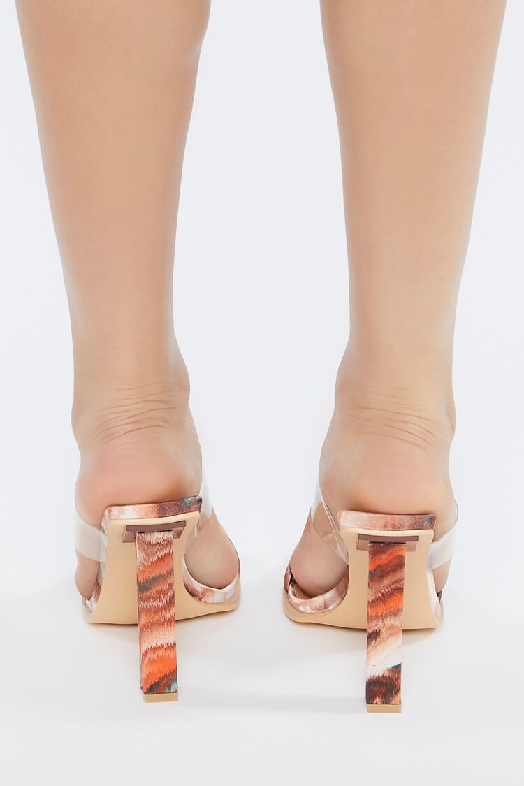 Marble Print Open-Toe Block Heels - Image 3