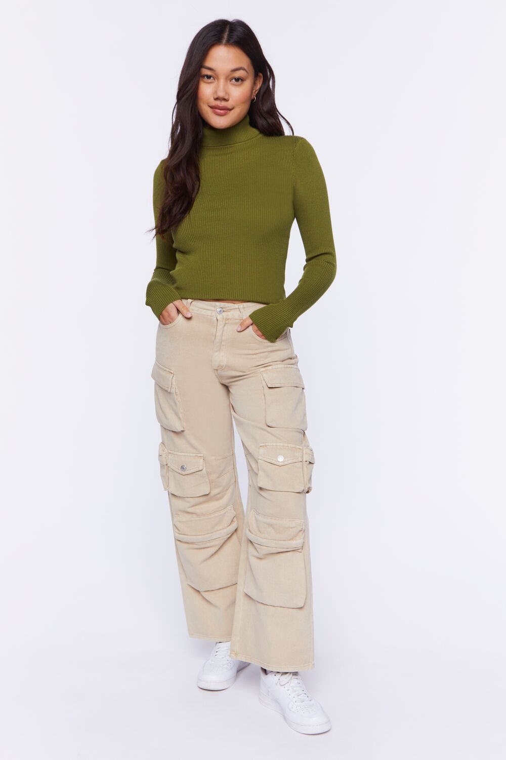 Ribbed Turtleneck Sweater-Knit Top - Image 56
