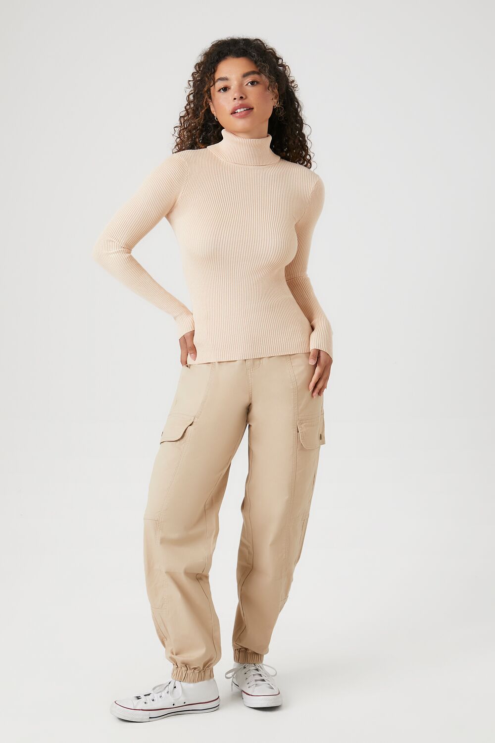 Ribbed Turtleneck Sweater-Knit Top - Image 71