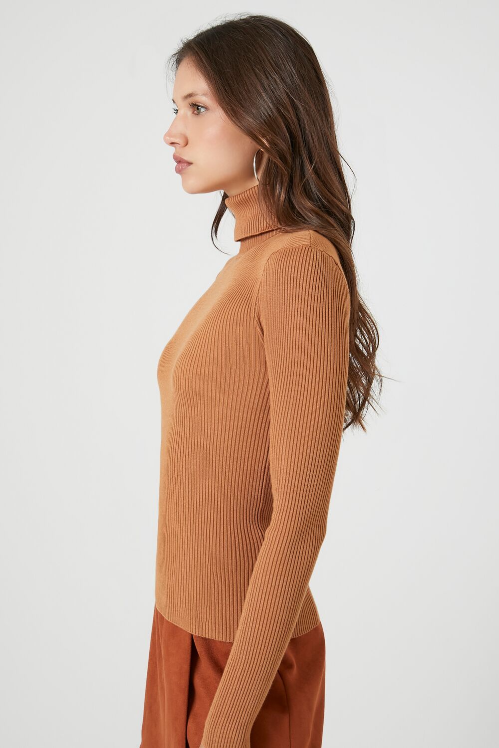 Ribbed Turtleneck Sweater-Knit Top - Image 109