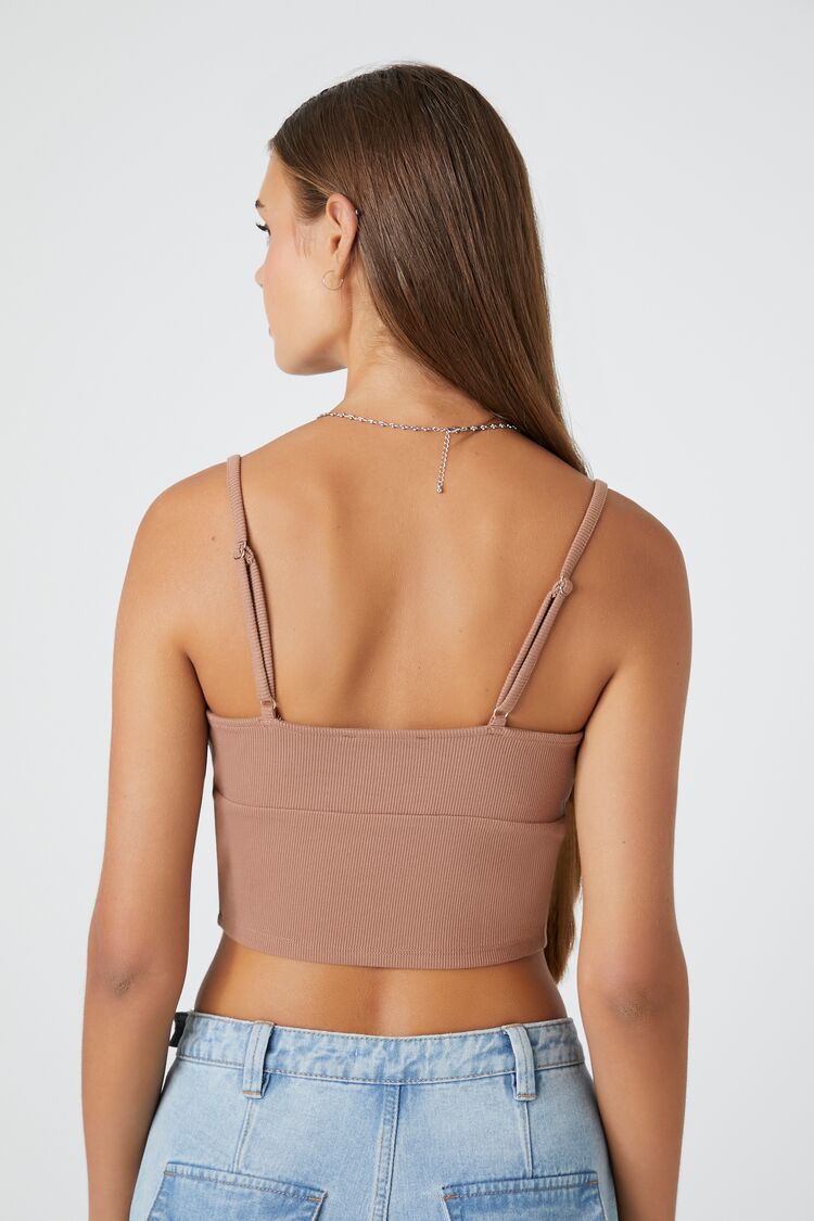 Lace-Trim Surplice Cropped Cami - Image 3