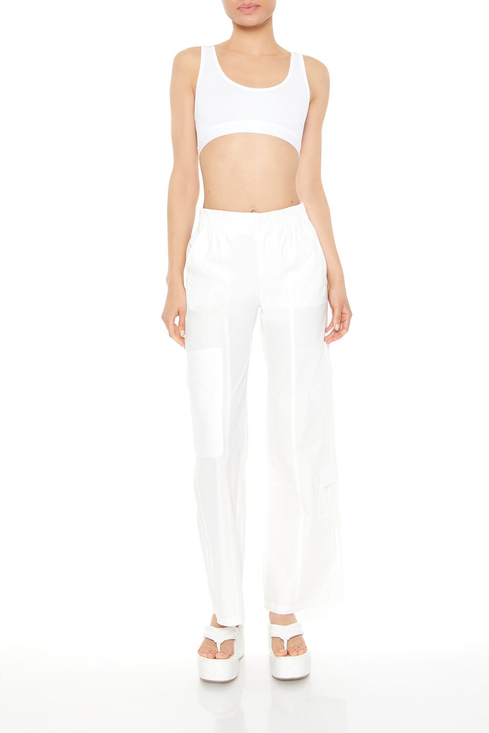 Mid-Rise Straight-Leg Cargo Pants