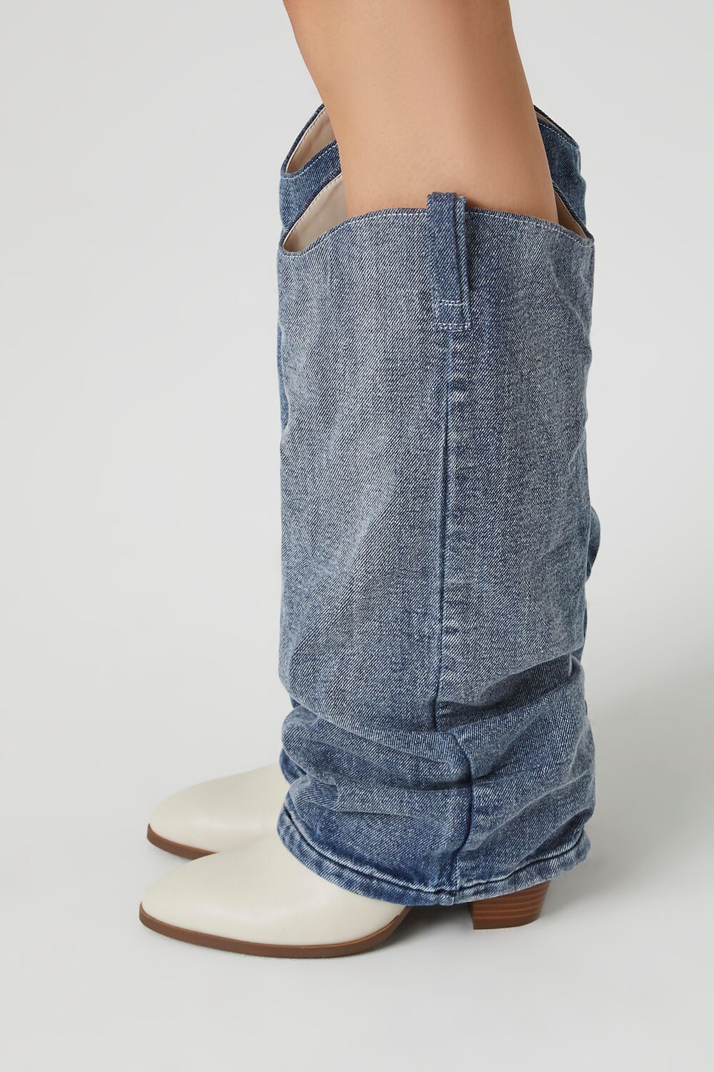 Denim & Faux Leather Boots - Image 2