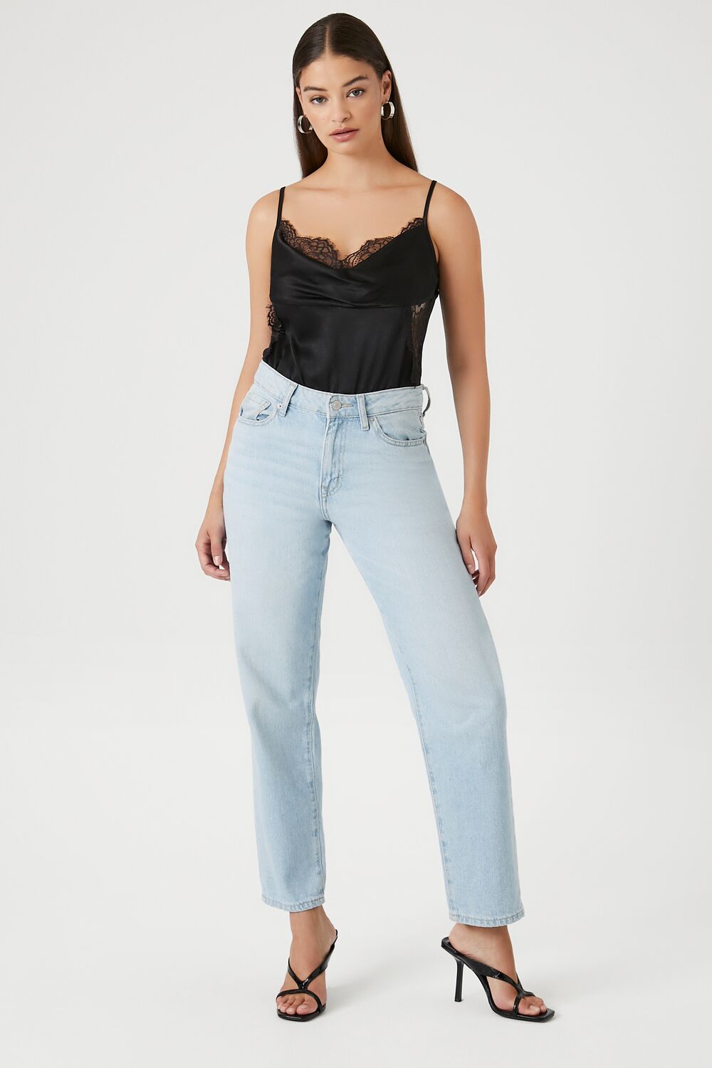 Satin Lace-Trim Bodysuit - Image 4
