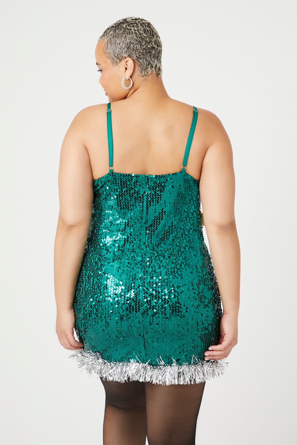 Plus Size Sequin Christmas Tree Dress - Image 4