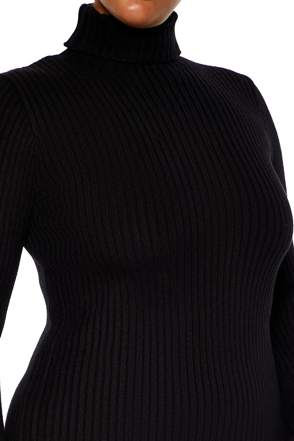 Plus Size Turtleneck Mini Sweater Dress - Image 15