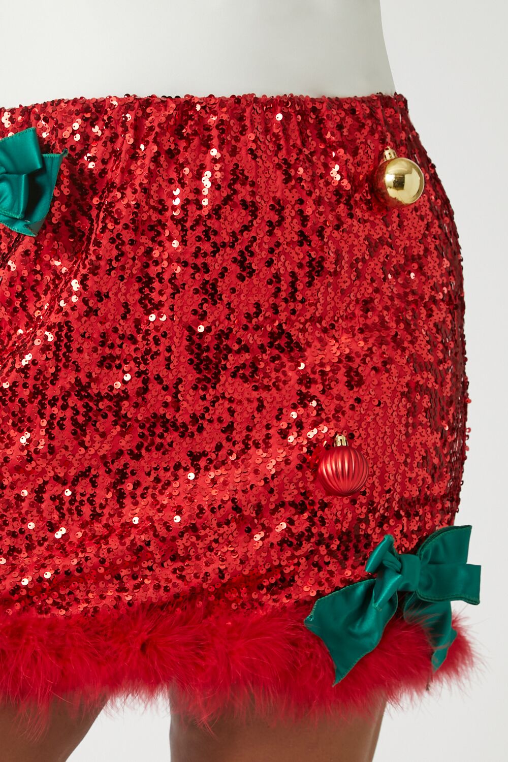Plus Size Sequin Ornament Mini Skirt - Image 6
