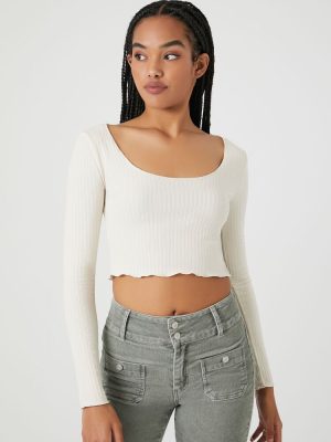 Pointelle Knit Crop Top
