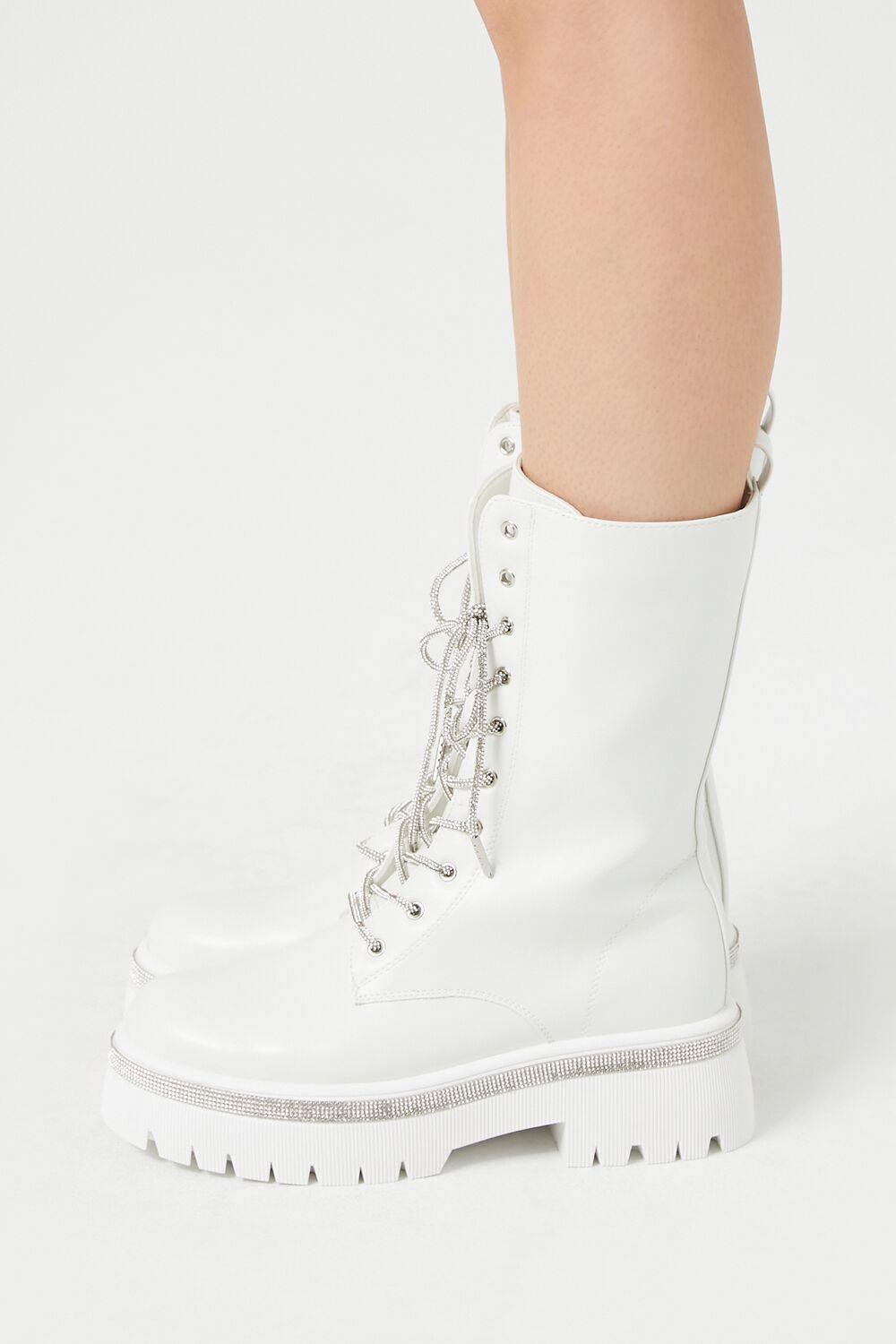 Rhinestone-Trim Combat Boots - Image 2