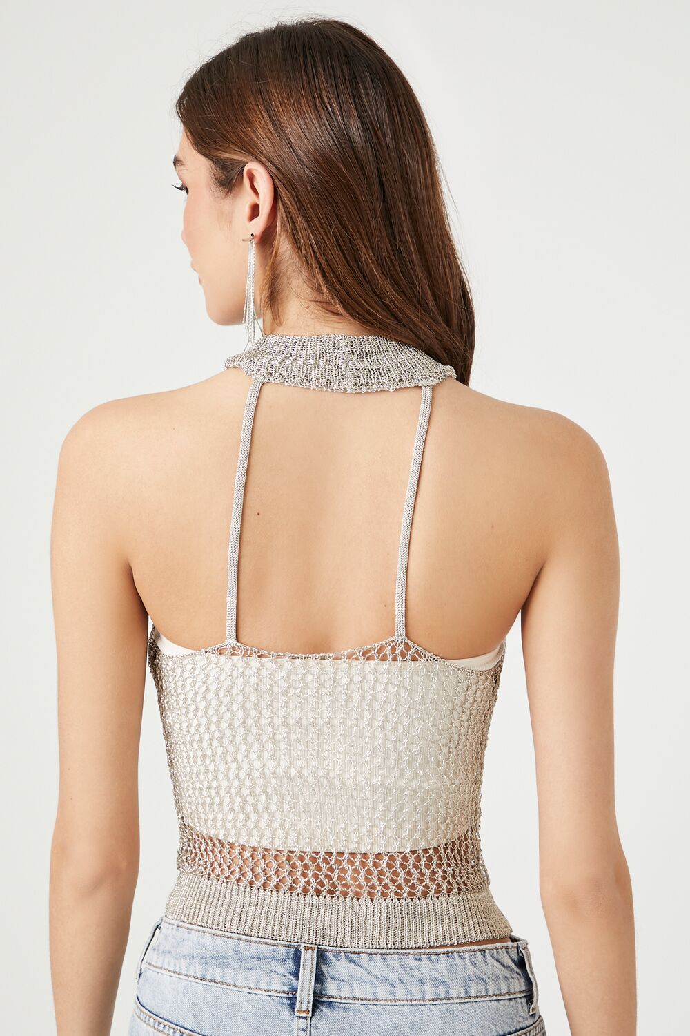 Sheer Crochet Sleeveless Top - Image 3