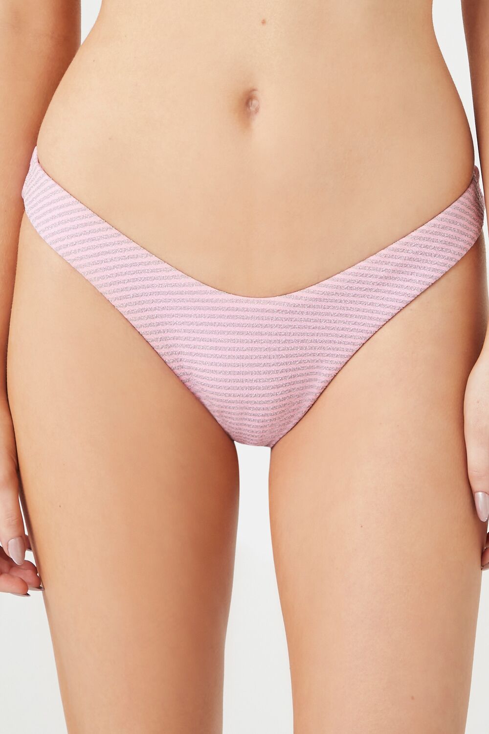 Shimmer Cheeky Striped Bikini Bottoms - Image 2
