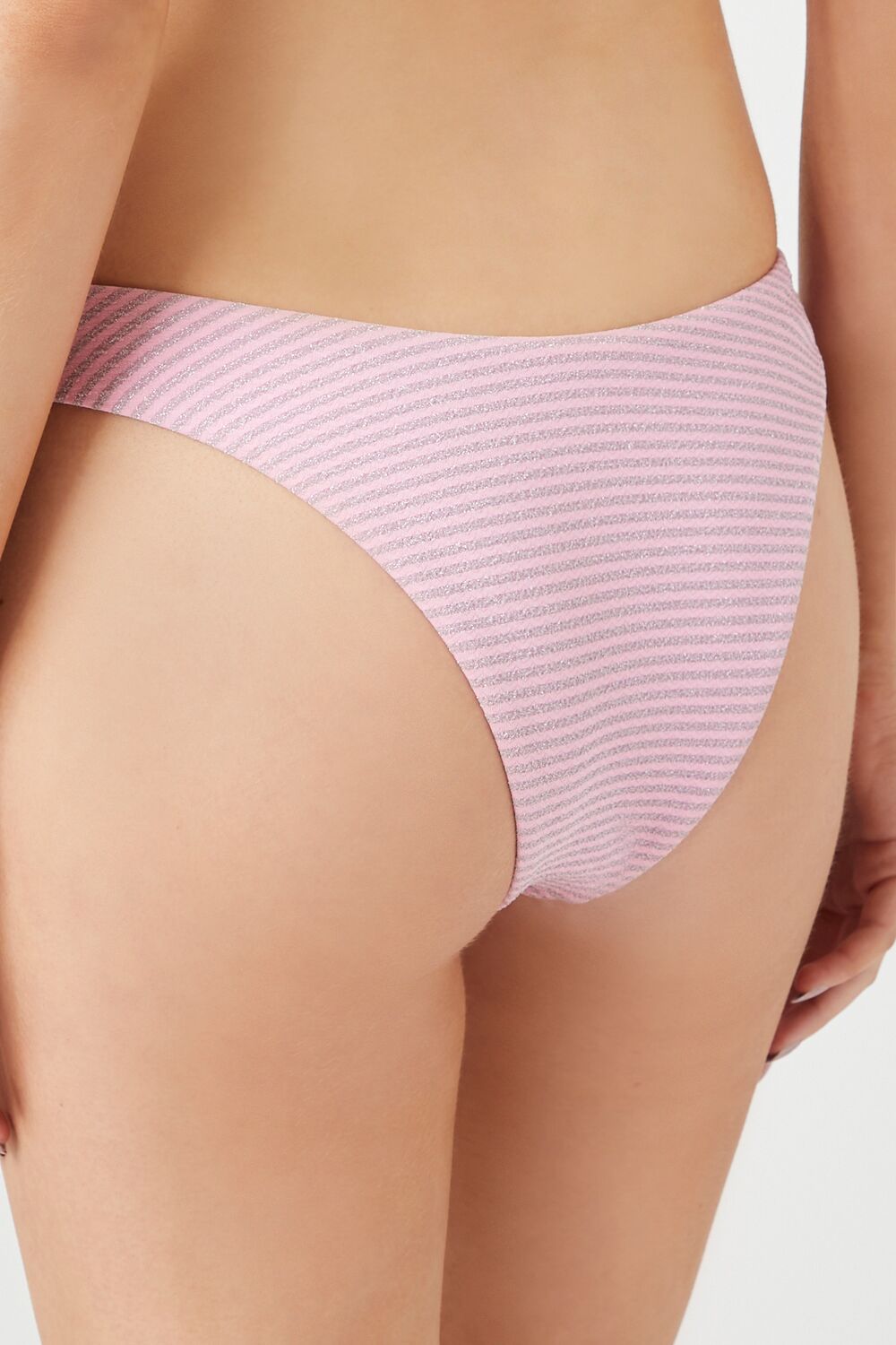 Shimmer Cheeky Striped Bikini Bottoms - Image 4