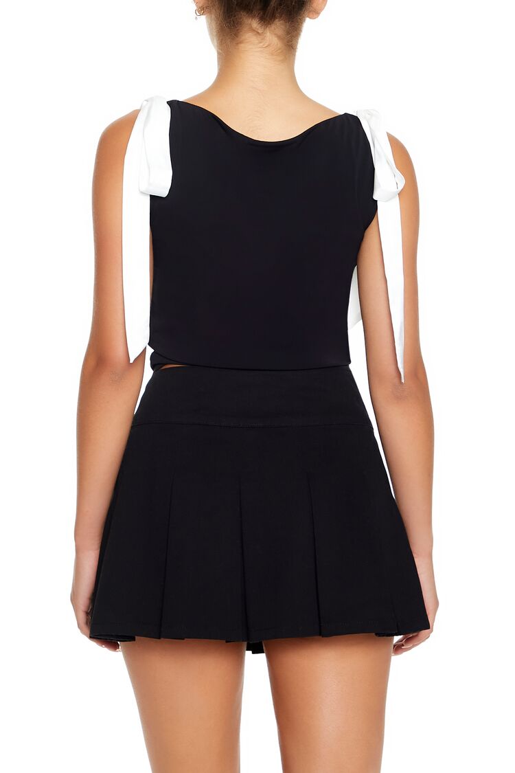 Sleeveless Satin Bow Top - Image 12
