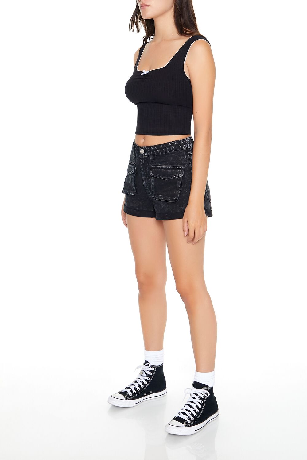 Mineral Wash Denim Shorts - Image 2
