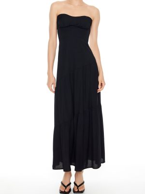 Strapless Asymmetrical Maxi Dress