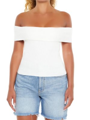 Off-the-Shoulder Sweater-Knit Top