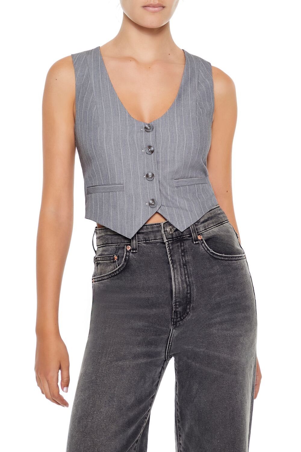 Pinstriped Crop Top