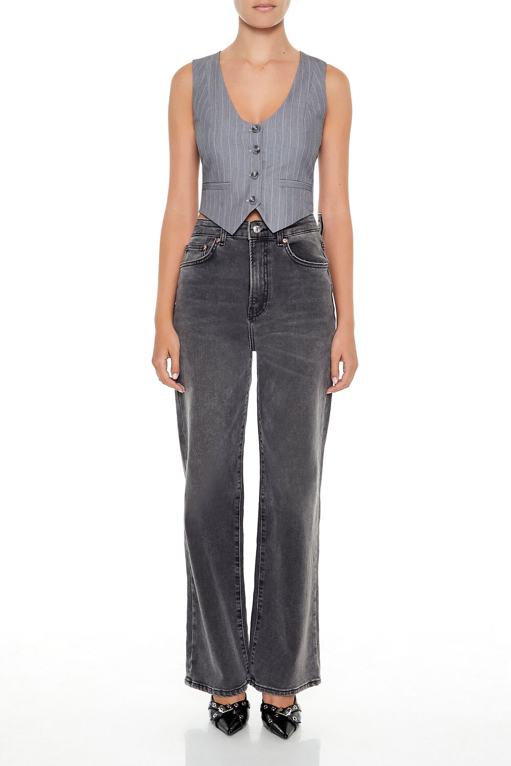Pinstriped Crop Top - Image 2