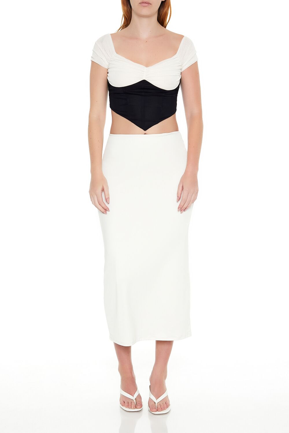 Colorblock Mesh Crop Top - Image 2