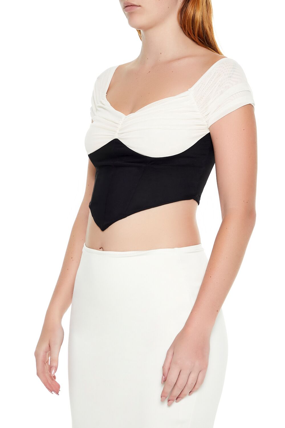Colorblock Mesh Crop Top - Image 4