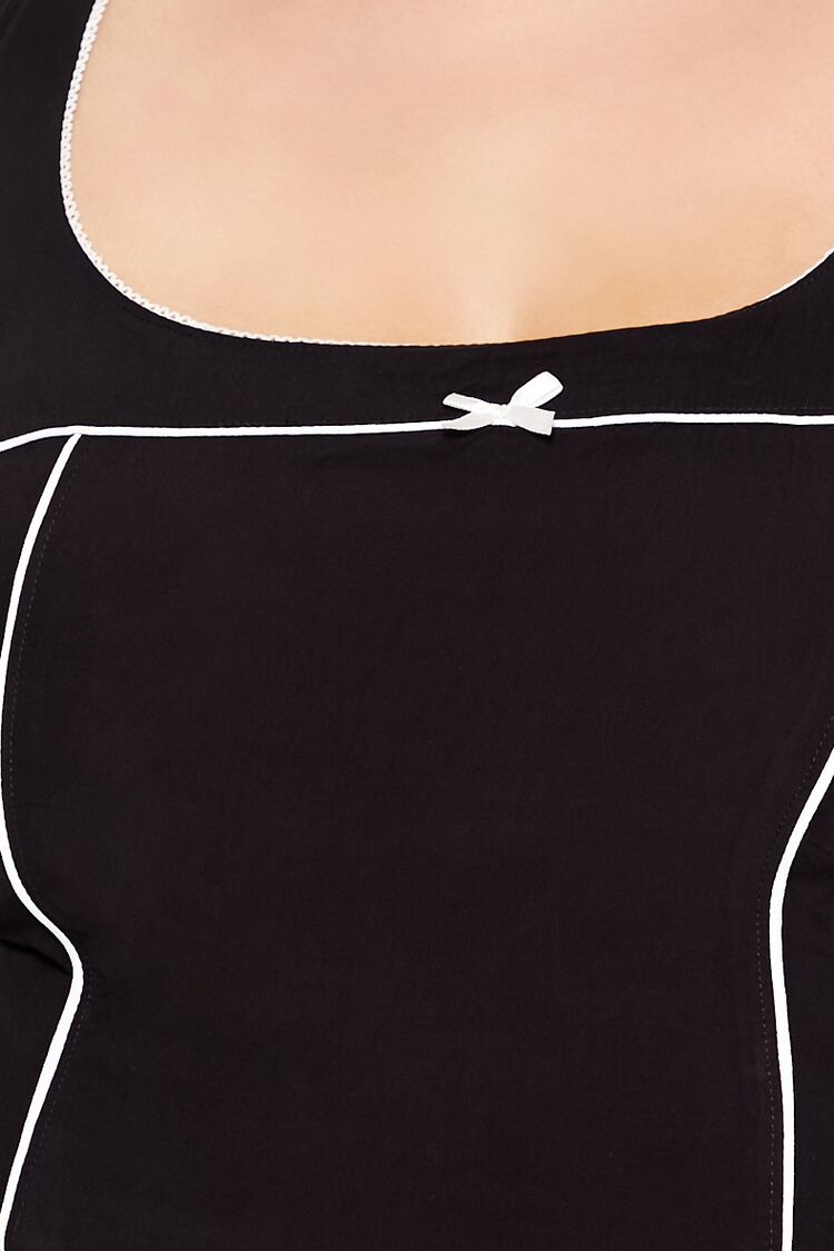 Plus Size Two-Tone Bow Crop Top - Image 3