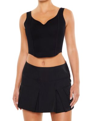 Ponte Knit Corset Crop Top