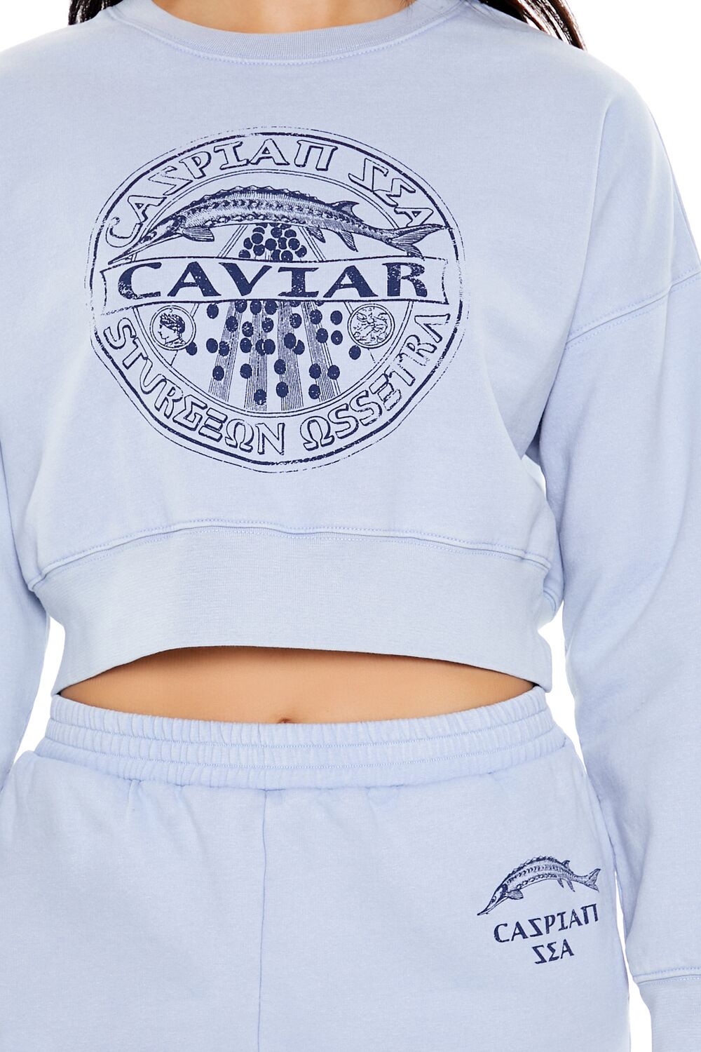 Caviar Graphic Cropped Pullover - Image 3