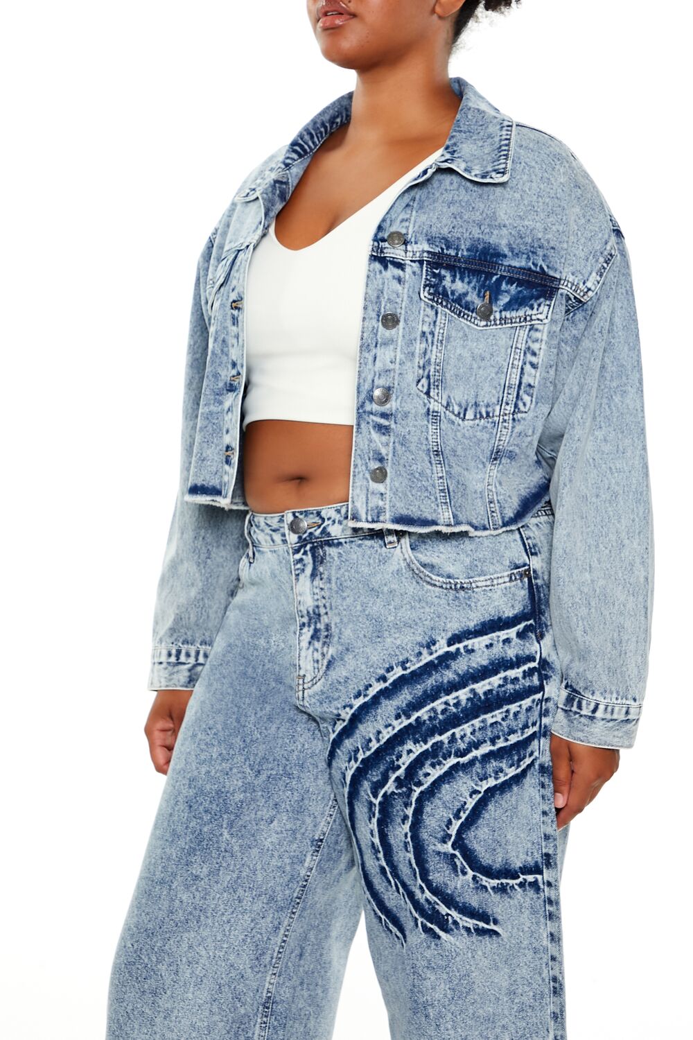 Plus Size Heart Mineral Wash Jacket - Image 4